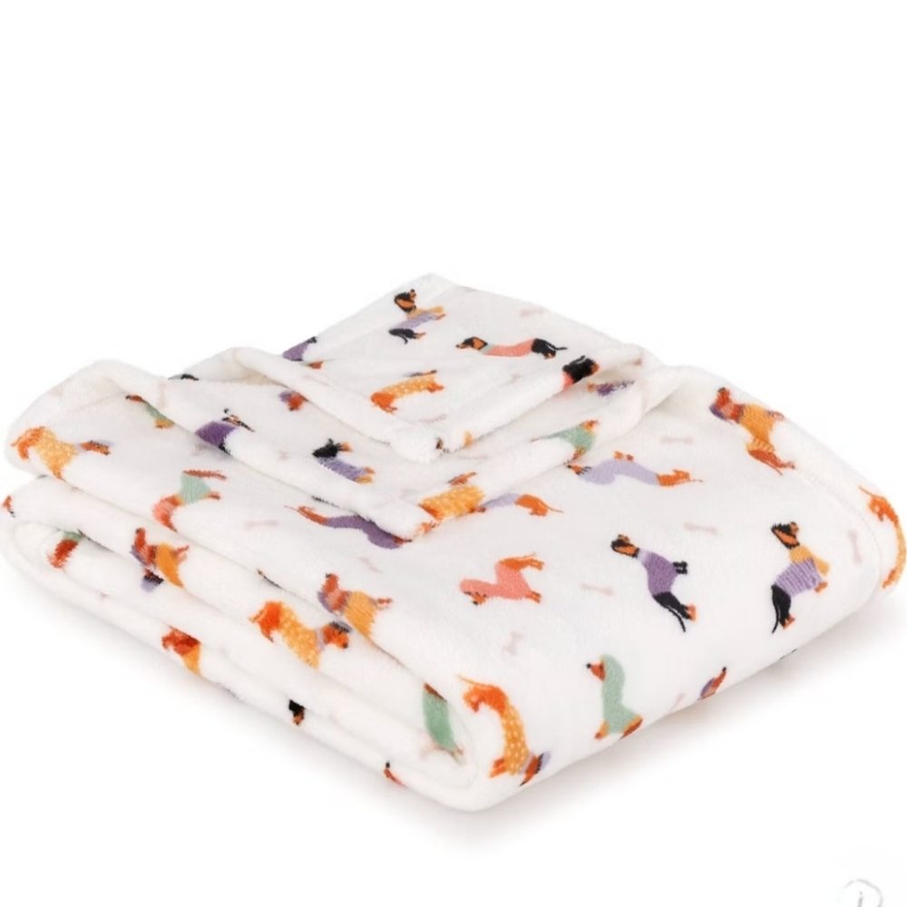 Colorful Dachshund PrintThrow Blanket